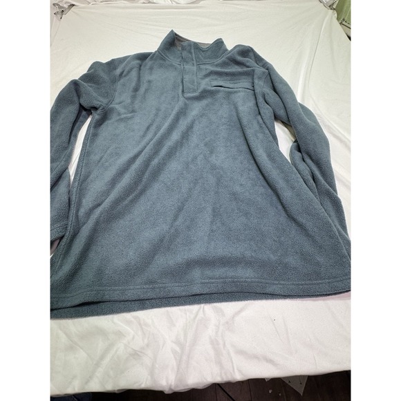 Free Fly Sweatshirt Mens Large Green Fleece Performance Bamboo 1/4 Snap Pullover